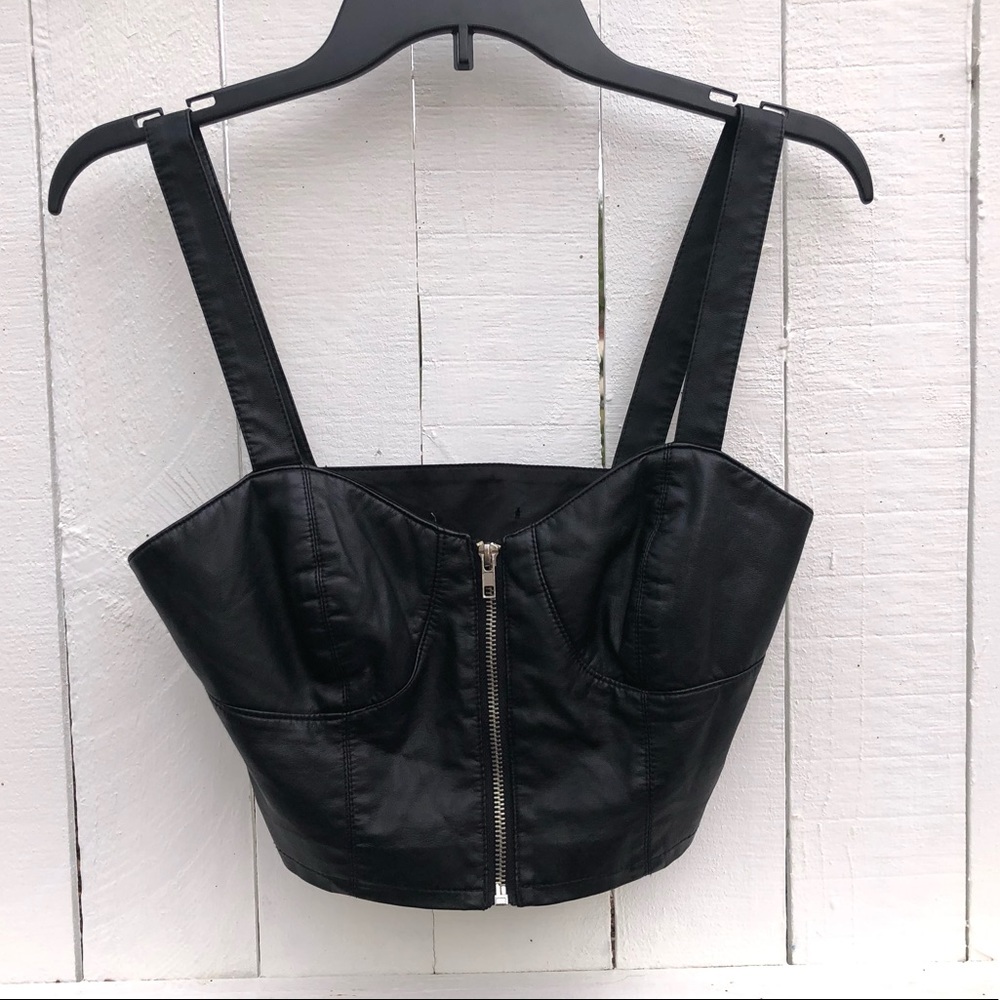 Black Leather Crop Top 🖤🖤 NB01X